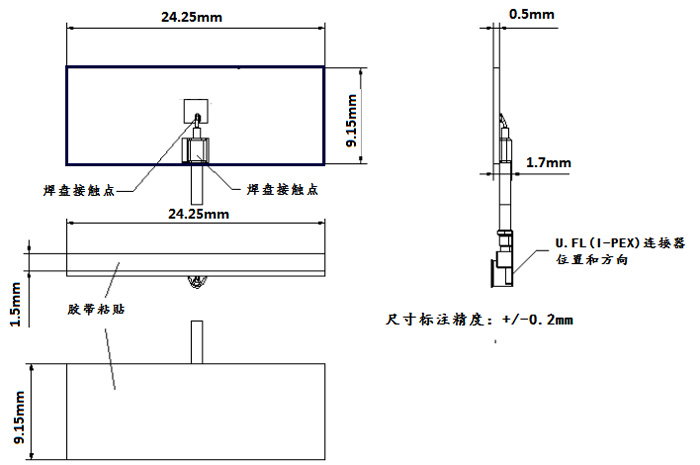 Wi-Fi嵌入式PCB天線尺寸